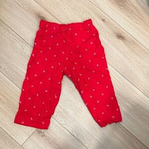 Gloria Vanderbilt Red Capris with White Anchors. Tie in front.